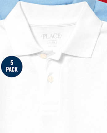Polo de piqué uniforme para niños, paquete de 5