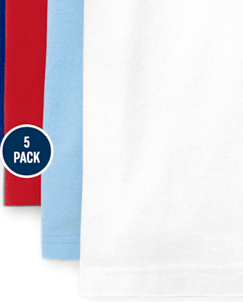 Polo de piqué uniforme para niños, paquete de 5