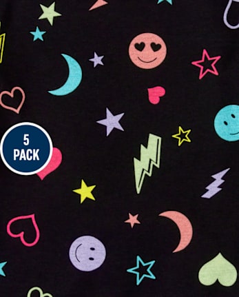 Lot de 5 t-shirts imprimés pour filles