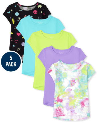 Lot de 5 t-shirts imprimés pour filles