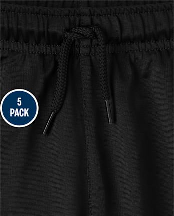 Shorts de baloncesto para niños, paquete de 5