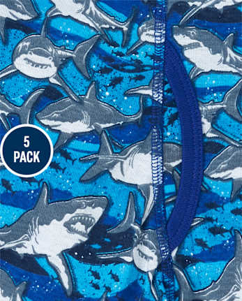 Boys Shark Boxer Brief Underwear 5-Pack
