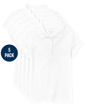 uniformes pour fille Ruffle Pique Polo 5-Pack - Plus