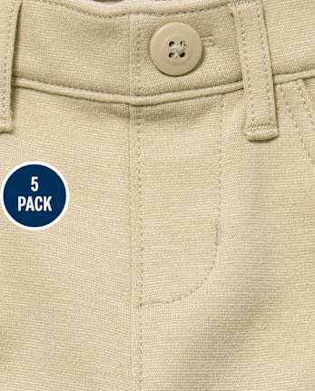 Niña Uniforme Ponte Tejido de punto Jeggings sin cordones, paquete de 5