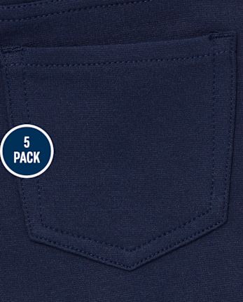 Niña Uniforme Ponte Tejido de punto Jeggings sin cordones, paquete de 5