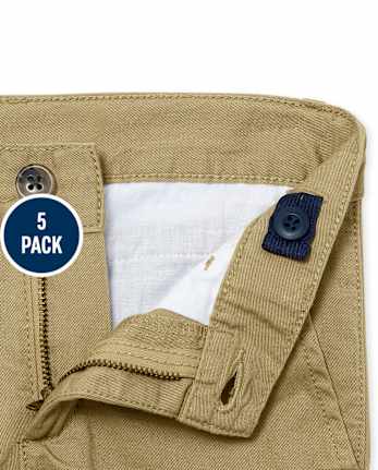 Boys Uniform Stretch Skinny Chino Pants 5-Pack