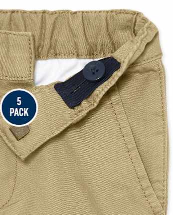 Lot de 5 pantalons chino skinny extensibles pour bébés et tout-petits garçons