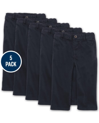 Baby And Toddler Boys Uniform Stretch Straight Chino Pants 5-Pack