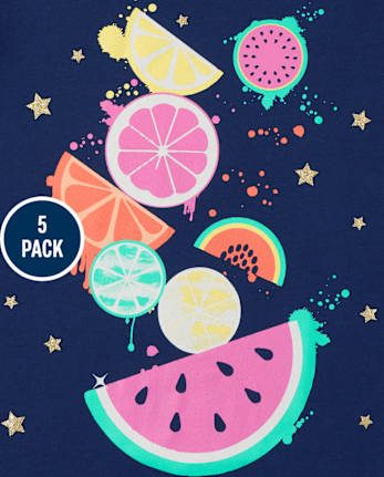 Girls Food Graphic Tee 5-Pack