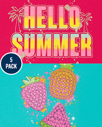 Girls Food Graphic Tee 5-Pack