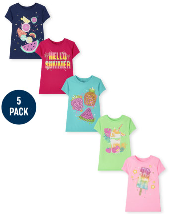 Girls Food Graphic Tee 5-Pack
