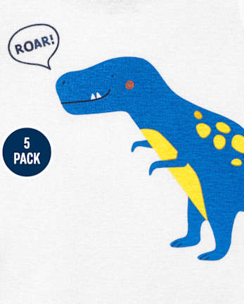 Body de dinosaurio para bebé, paquete de 5