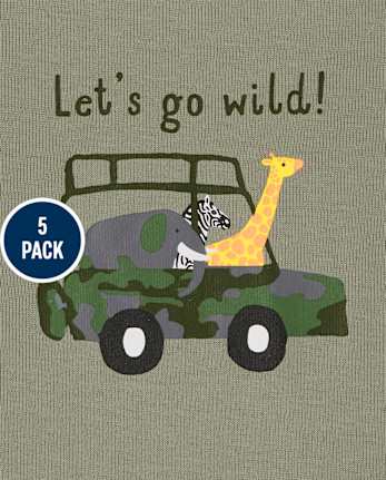 Baby Boys Safari Bodysuit 5-Pack