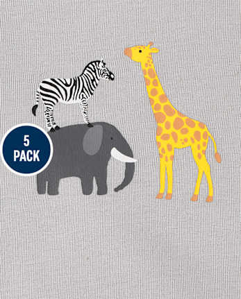 Baby Boys Safari Bodysuit 5-Pack