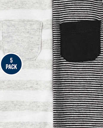 Baby Boys Striped Bodysuit 5-Pack