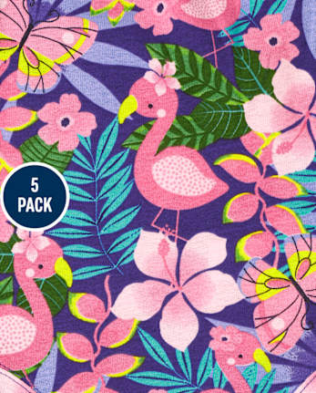 Lot de 5 cache-couches à volants et flamants roses pour bébé fille