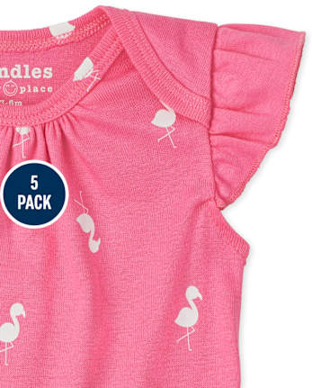 Lot de 5 cache-couches à volants et flamants roses pour bébé fille