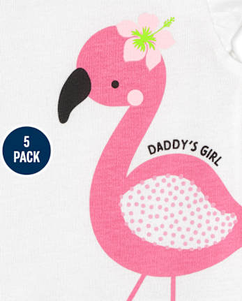 Lot de 5 cache-couches à volants et flamants roses pour bébé fille