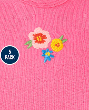 Body con volante floral para bebé, paquete de 5