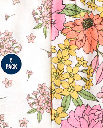 Lot de 5 cache-couches à fleurs pour bébé fille