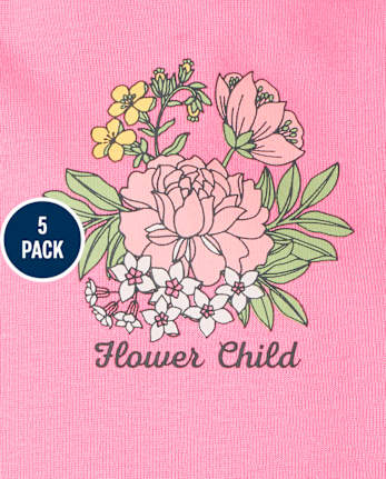Lot de 5 cache-couches à fleurs pour bébé fille