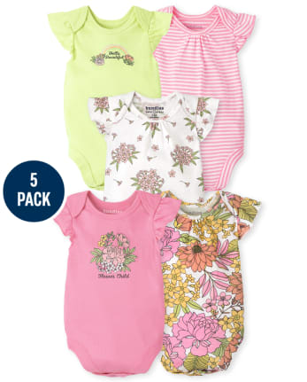Lot de 5 cache-couches à fleurs pour bébé fille