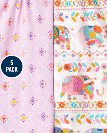 Body con volantes de elefante para bebé, paquete de 5