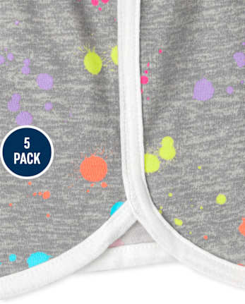 Girls Print Dolphin Shorts 5-Pack