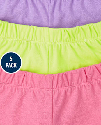 Girls Print Dolphin Shorts 5-Pack