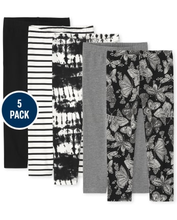 Girls Print Capri Leggings 5-Pack