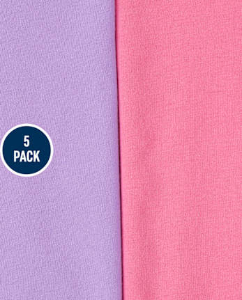 Girls Tie Dye High Low Top 5-Pack - BRIGHT PINK