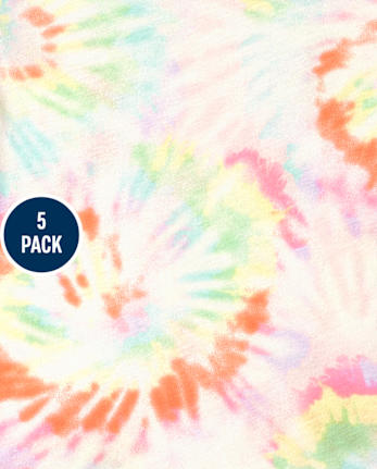 Girls Tie Dye High Low Top 5-Pack - BRIGHT PINK