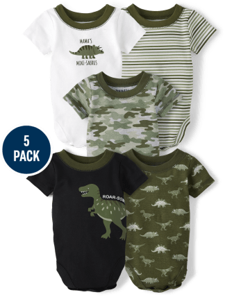 Baby Boys Dino Bodysuit 5-Pack