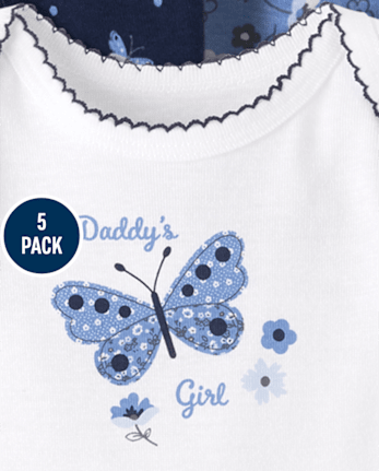 Lot de 5 cache-couches papillon bébé fille