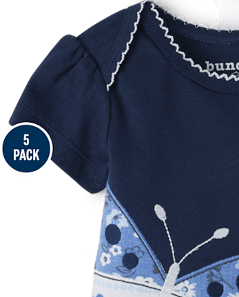 Lot de 5 cache-couches papillon bébé fille