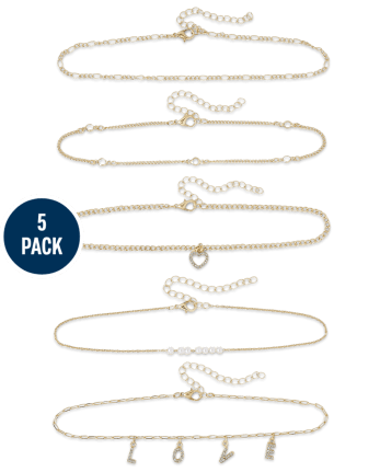 Girls Love Choker Necklace 5-Pack