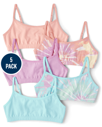 Girls Tie Dye Bralette 5-Pack