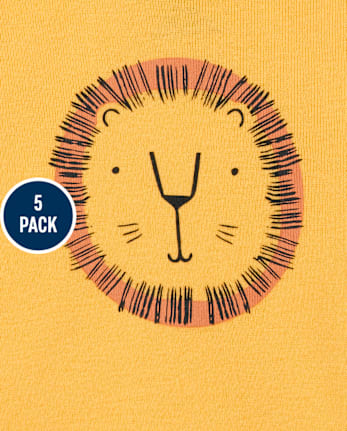 Baby Boys Safari Bodysuit 5-Pack