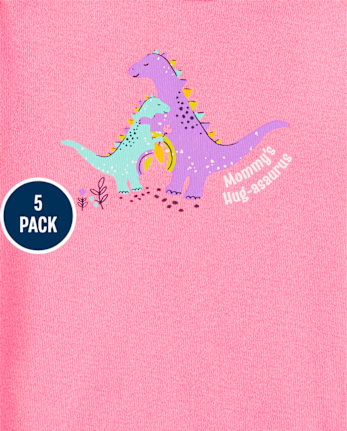 Body de dinosaurio para bebé niña, paquete de 5
