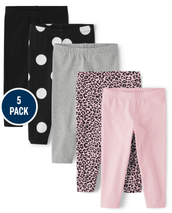 Girls Print Capri Leggings 5-Pack