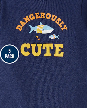 Baby Boys Sea Critter Bodysuit 5-Pack