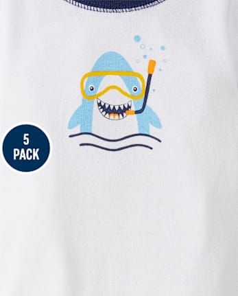 Baby Boys Sea Critter Bodysuit 5-Pack