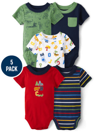 Baby Boys Jungle Bodysuit 5-Pack