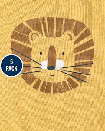 Body con estampado de animales para bebé niño, paquete de 5