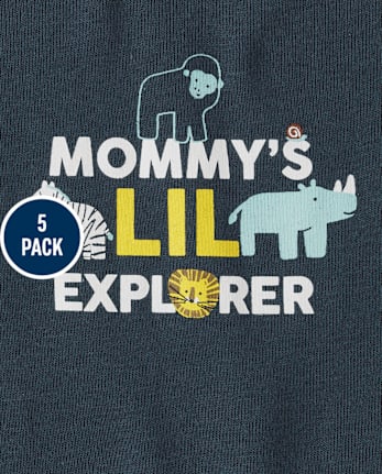 Body con estampado de animales para bebé niño, paquete de 5