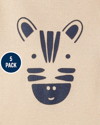 Body con estampado de animales para bebé niño, paquete de 5