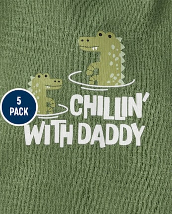 Baby Boys Alligator Bodysuit 5-Pack