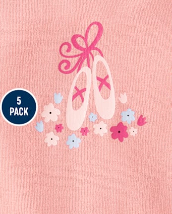 Lot de 5 bodys ballerines pour bébés filles