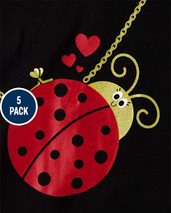 Baby Girls Ladybug Bodysuit 5-Pack