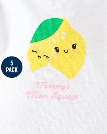 Baby Girls Lemon Bodysuit 5-Pack
